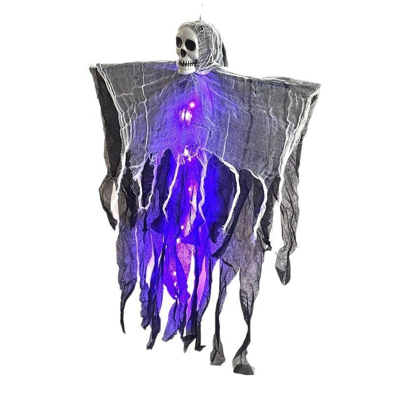 Halloween Decorations: Hanging Ghost Skull Skeleton Prop - silverfoxgoods